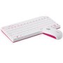 Rapoo 8000 keyboard Mouse included RF Wireless QWERTY English Pink, White
